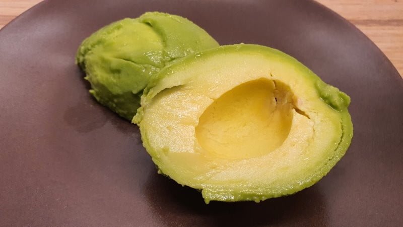 Peeled avocado