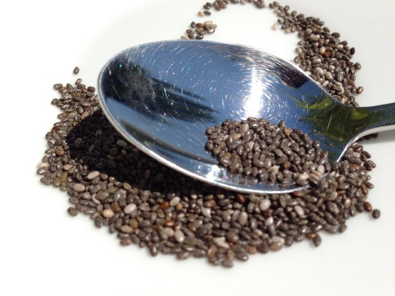 Chia seeds with spoon