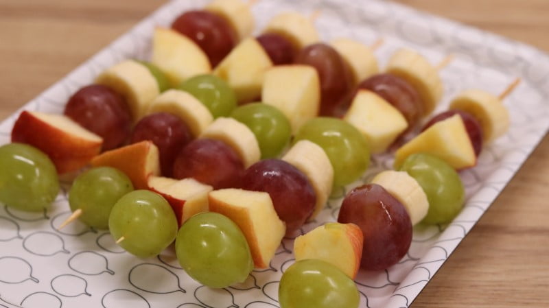 Simple fruit skewers for children's party