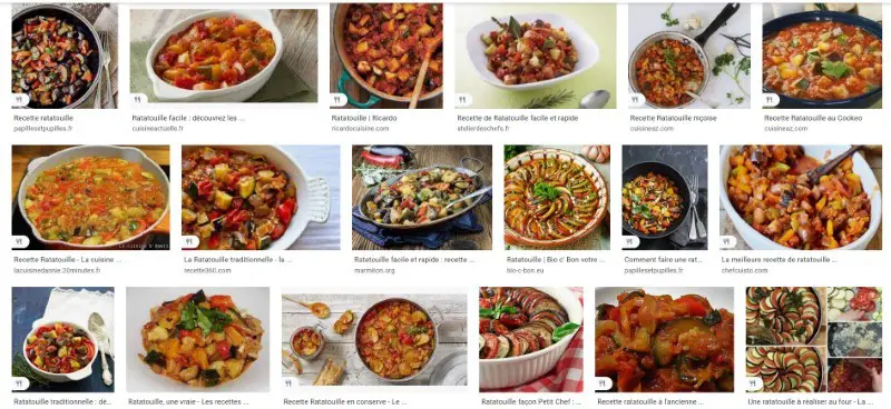 Ratatouille image search results from France