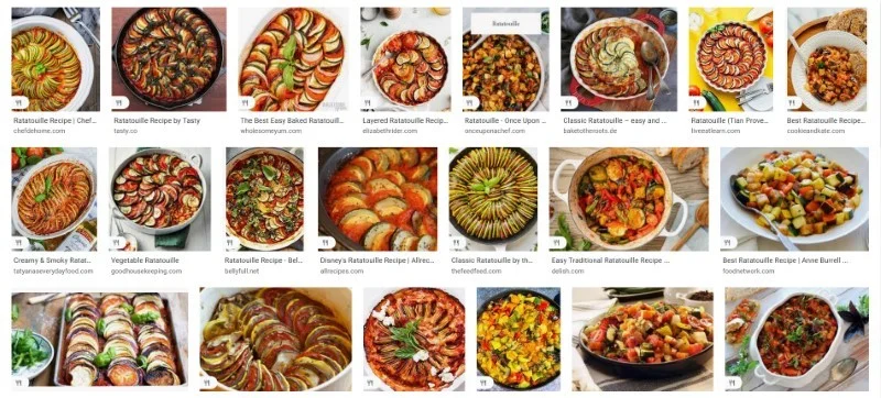 Ratatouille image search results in the US