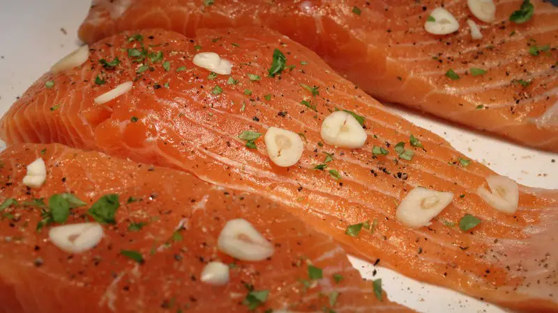Salmon fillet with fresh herbs
