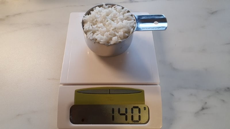 1 cup cooked rice size