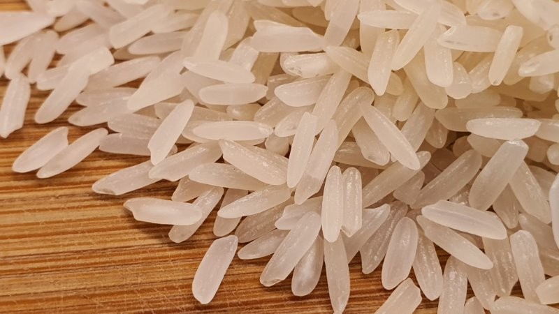 Long grain Thai Jasmine rice closeup