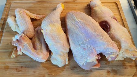 Chicken pieces for whole chicken soup