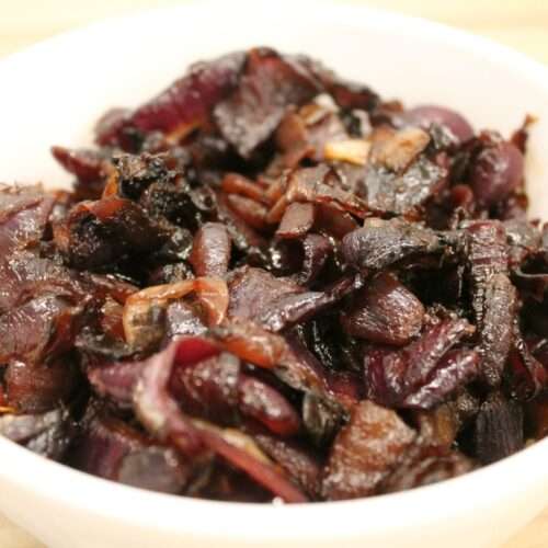 Caramelized red onions